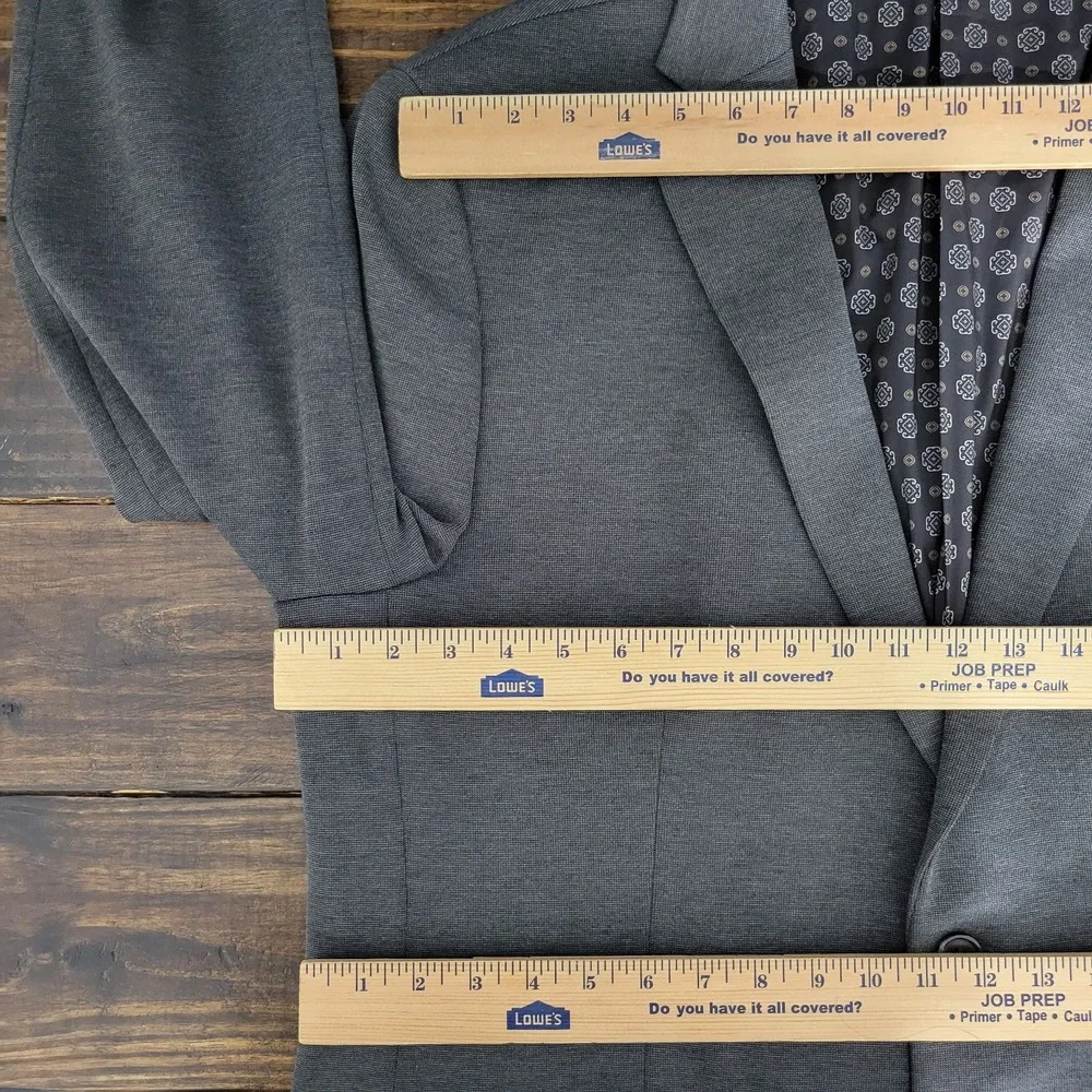 Chaps Men's Sport Coat Blazer Two Button Charcoal Gray‎ Polyester Blend Sz 48L